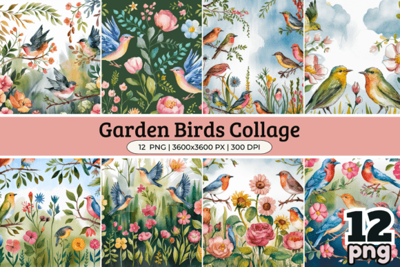 Download Garden Birds Collage Paper Set - Collage paper set Collection